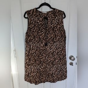 $10 SALE BeachLunchLounge mini dress sleeveless cheetah print XXL